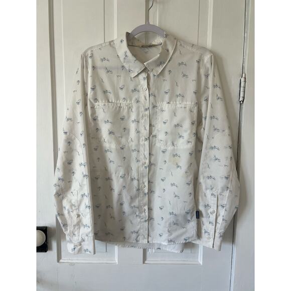 Simms women’s fly fishing pattern button up shirt XL quick dry upf lightweight - Picture 1 of 7